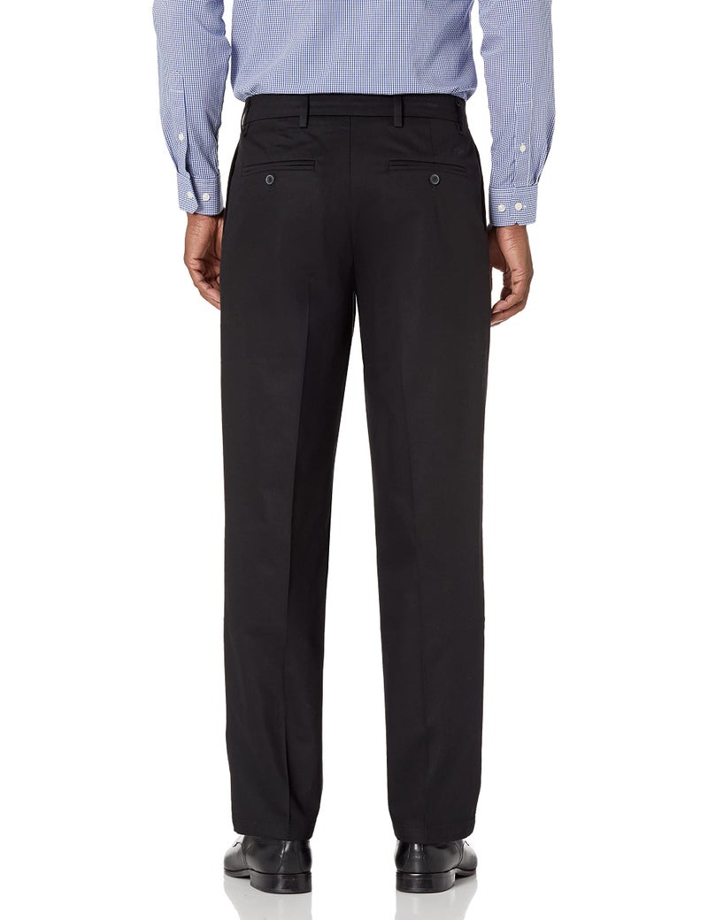 Dockers Men's Relaxed Fit Signature Khaki Lux Cotton Stretch Pants - Pleated, Black, 40W x 29L - Image 2